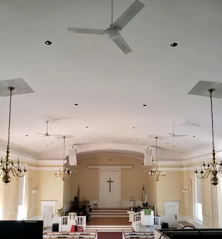 Fanwood Presbyterian Church including ceiling fans